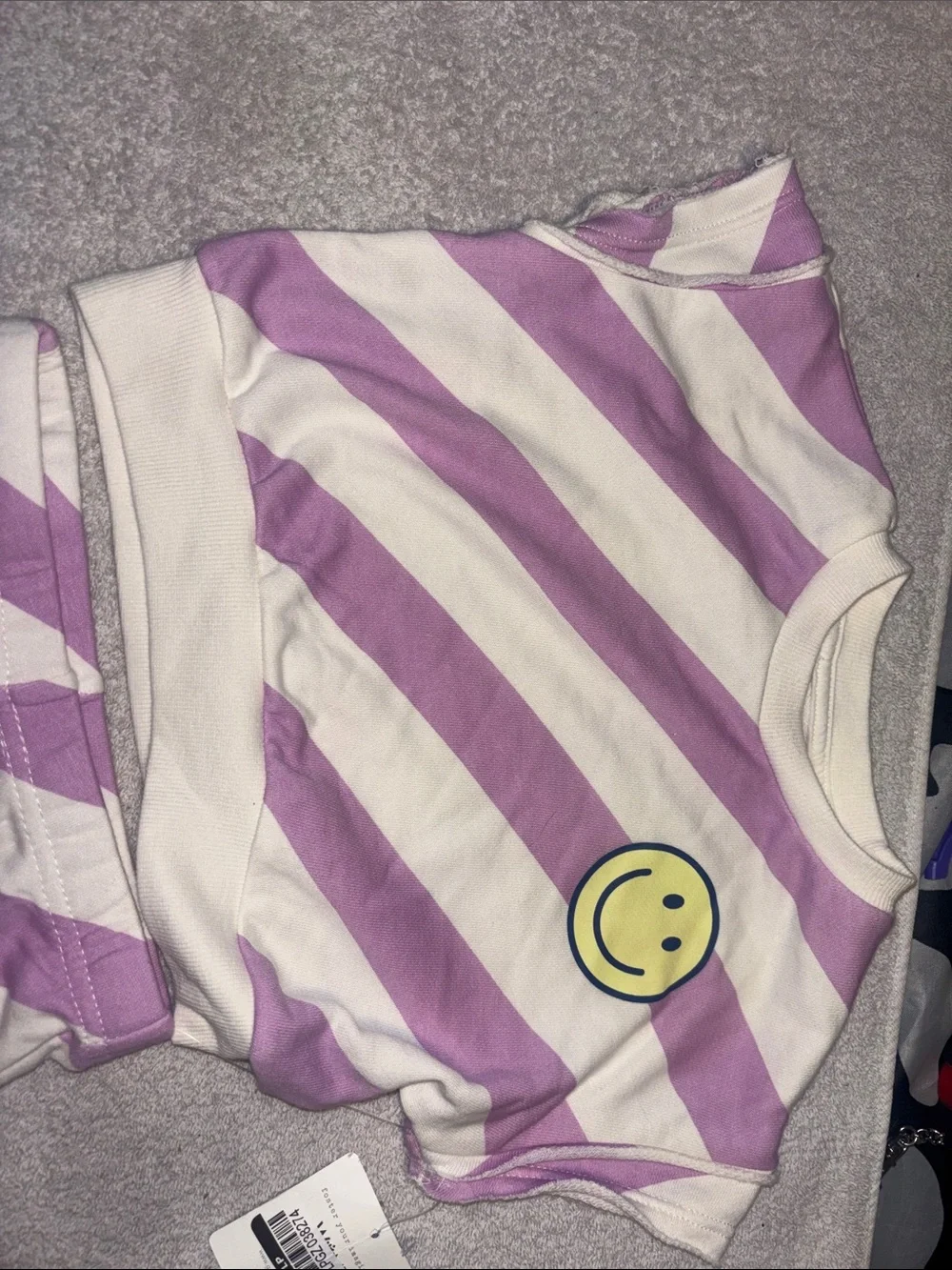 Girls' Lavender & Cream Smiley Two-Piece Matching Set